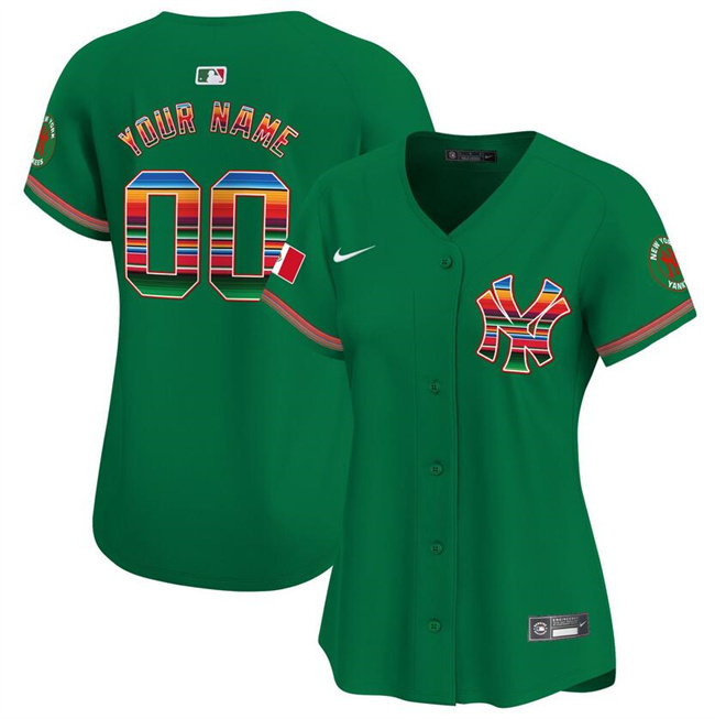 Women's New York Yankees Customized Green Mexico Vapor Premier Limited Stitched Baseball Jersey(Run Small) Women's New York Yankees Customized Green Mexico Vapor Premier Limited Stitched Baseball Jersey(Run Small)